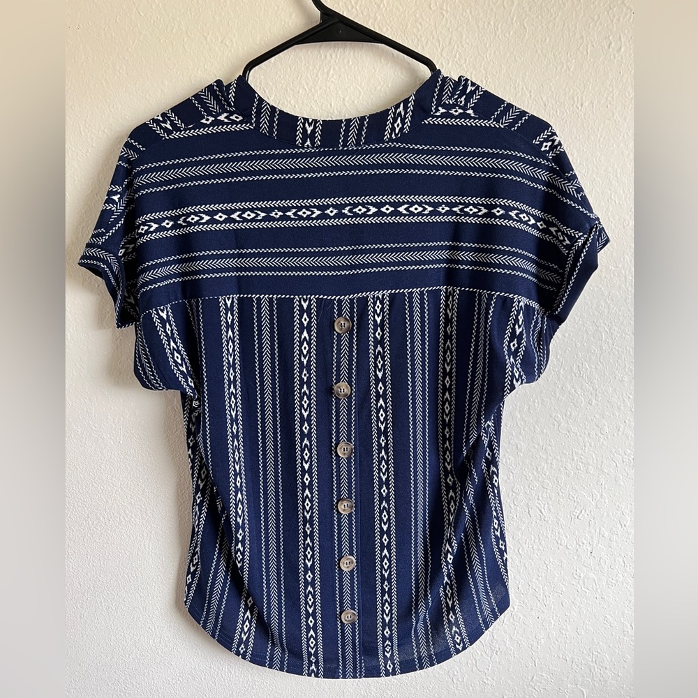 Blue Patterned Blouse - Picture 2 of 2